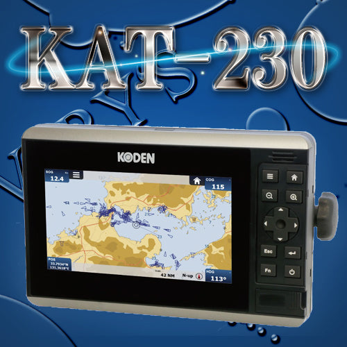 【販売終了】 KAT-230 AIS クラスB 専用GPSアンテナ付属 VHFアンテナ無し 光電 7インチ タッチパネル式 KODEN チャートプロッター