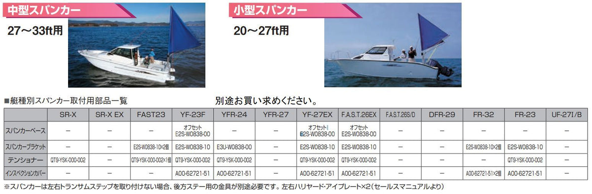 【立夏セール!!】MIC 小型スパンカー（20〜27ft） YAMAHA ヤマハ Y`S GEAR ワイズギア