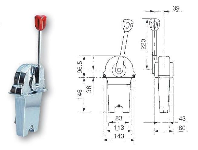 MVT545 コントロールＢＯＸ １レバ－トローリング インチネジ １レバ－ガバナ